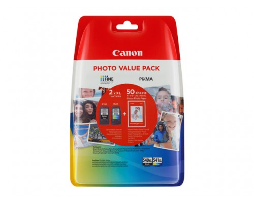 CANON PG-540XL&sol;CL541XL Value Pack blister security 4x6 Phot Paper GP-501 50sheets &plus; XL Black & XL Colour Cartridges