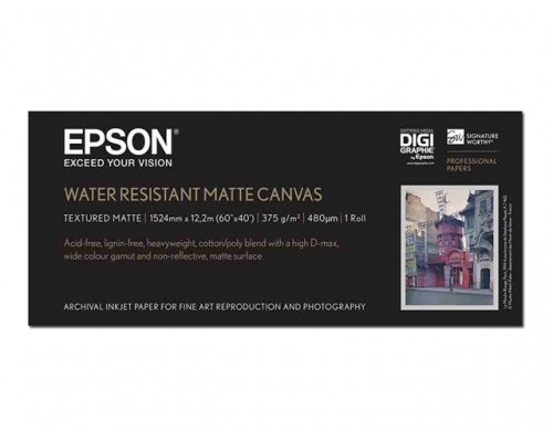 EPSON S045064 Matte water resistant canvas inktjet 375g&sol;m2 1524mm x 12&period;2m 1 rol 1-pack