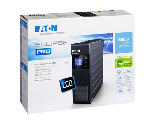 EATON UPS Ellipse PRO 1600 USB FR rack&sol;tower - AC 230 V - 1000 Watt - 1600 VA - USB - French 8 Output - 2U - 19inch