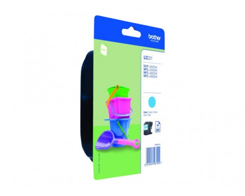BROTHER LC-221CBP Inktcartridge Cyaan Blister 300 pagina s