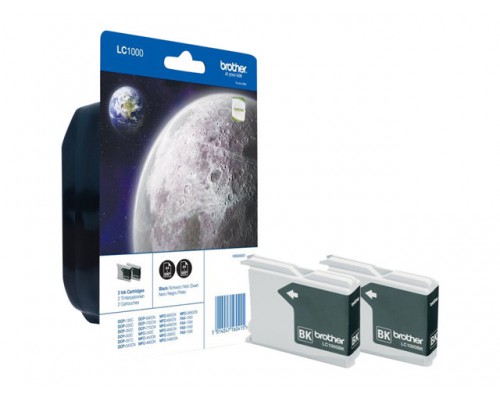 BROTHER LC-1000 inktcartridge zwart standard capacity 2 x 500 pagina s 2-pack