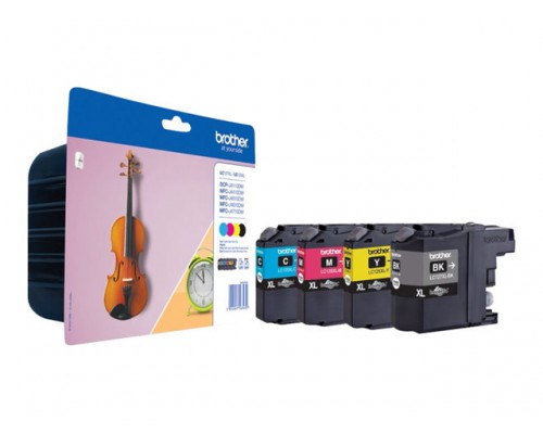 BROTHER LC-127XL inktcartridge zwart en drie kleuren high capacity 1-pack blister zonder alarm