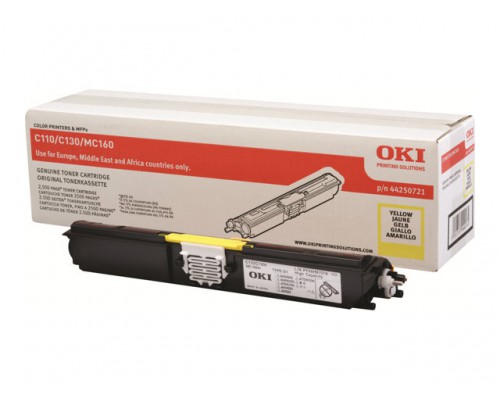 OKI C110&comma; C130 tonercartridge geel high capacity 2&period;500 pagina s 1-pack