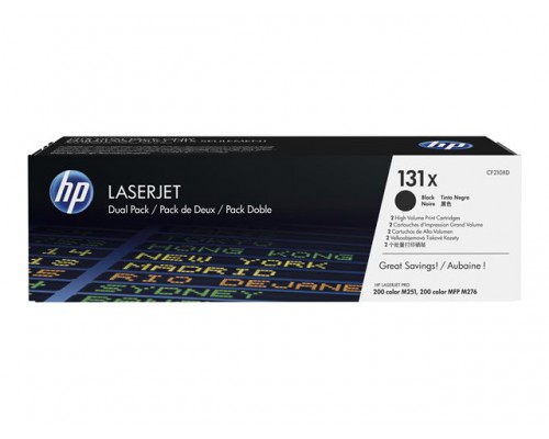 HP 131X originele toner cartridge zwart high capacity 2 x 2&period;400 paginas 2-pack