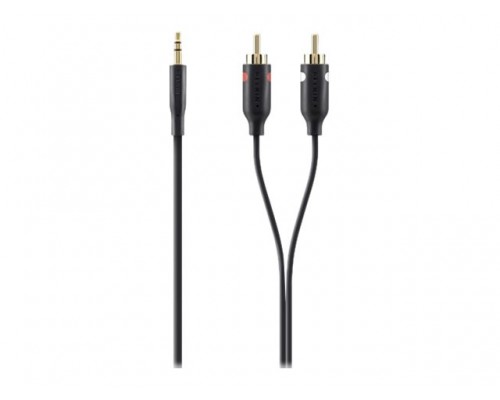 BELKIN CABLE AUDIO 3.5mm/2xRCA M/M 1M PORTABLE BLACK GOLD