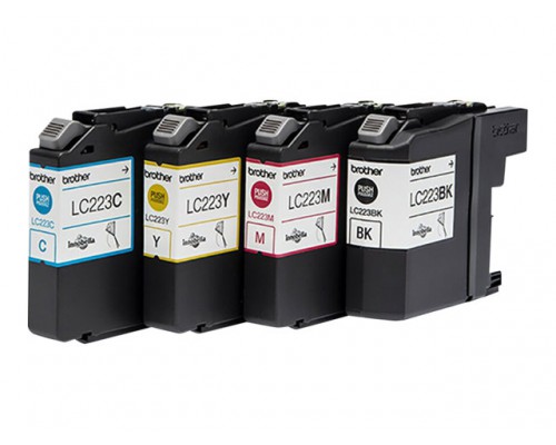 BROTHER LC-223 inktcartridge zwart en drie kleuren standard capacity 1-pack blister zonder alarm