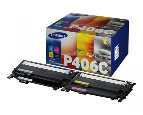 SAMSUNG CLT-P406C&sol;ELS 4-pk CYMK Toner Crt