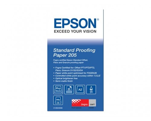 EPSON S045006 Standard proofing paper inktjet 205g&sol;m2 A2 50 sheets 1-pack