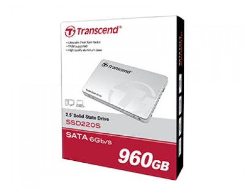 TRANSCEND SSD220S 480GB SSD 6&comma;4cm 2&comma;5 inch SATA 6Gb&sol;s TLC aluminium case no bracket