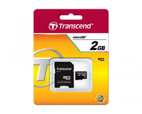 TRANSCEND Flash Micro SD 2GB &plus; 1 adapter
