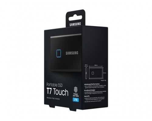 SAMSUNG Portable SSD T7 Touch 2TB extern USB 3&period;2 Gen&period;2 metallic black