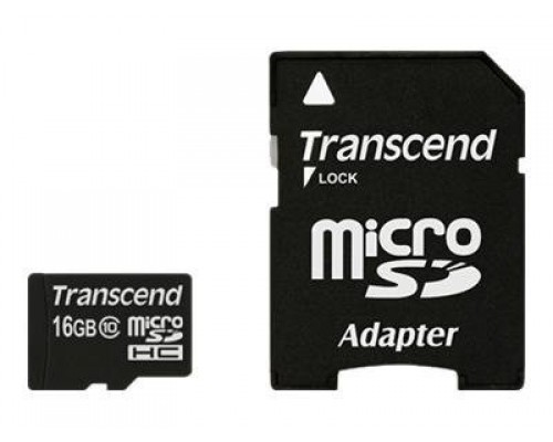 TRANSCEND Flash Micro SDHC 16GB Cls 10 &plus; 1 adapter
