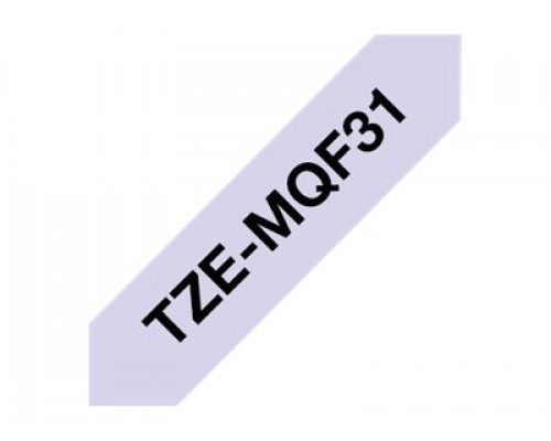 BROTHER TZe-MQF31 taper black&sol;pastel lighti lila 12mm&sol;4m
