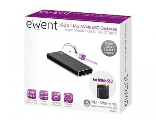 EWENT USB 3.1 Gen2 USB-C M.2 NVMe SSD enclosure