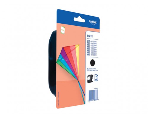 BROTHER LC-223 ink cartridge black standard capacity 550 pages 1-pack blister without alarm
