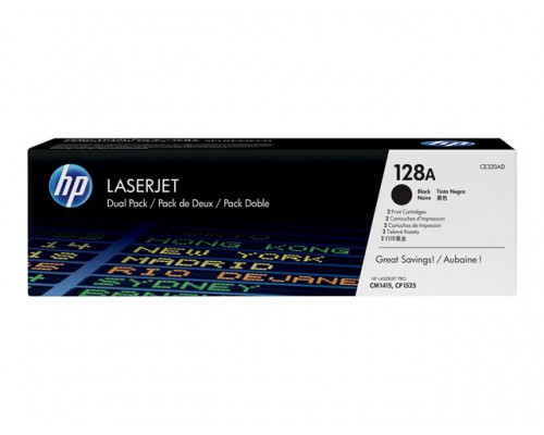 HP 128A LaserJet originele toner cartridge zwart standard capacity 2 x 2&period;000 paginas 2-pack
