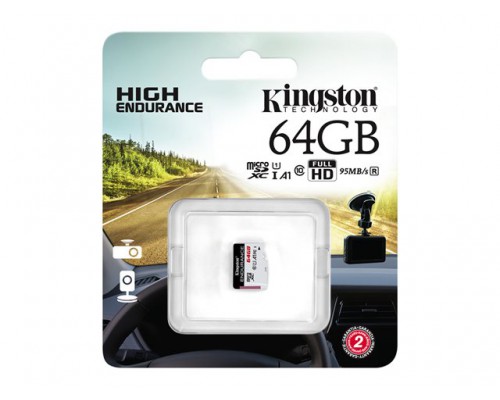 KINGSTON 64GB microSDXC Endurance 95R&sol;45W C10 A1 UHS-I Card Only