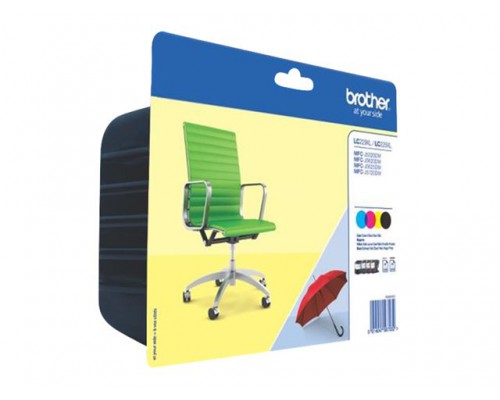BROTHER LC-229XL ink cartridge black and tri-colour high capacity 1-pack blister without alarm