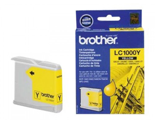 BROTHER LC-1000 inktcartridge geel standard capacity 400 pagina s 1-pack