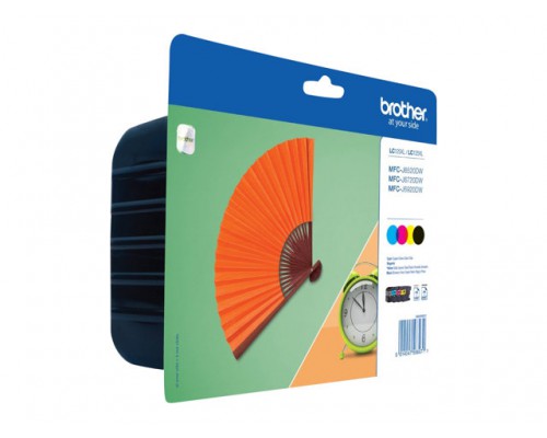 BROTHER LC-129XLVALBP inktcartridge zwart en drie kleuren standard capacity bk&colon; 2&period;400 cl&colon; 1&period;200 pages 1-pack blister zonder alarm