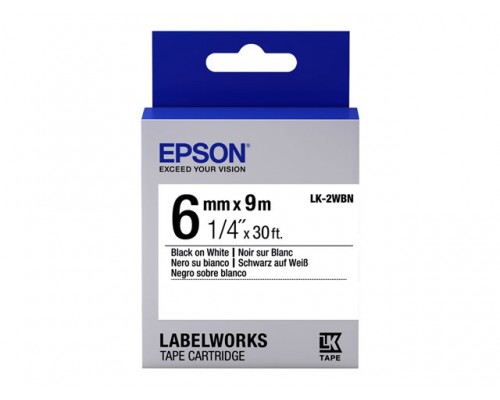 EPSON LK-2WBN Label Cartridge Standard Zwart&sol;Wit 6mm &lpar;9m&rpar;