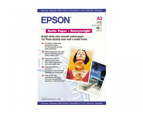 EPSON S041261 Matte heavyweight paper inktjet 167g&sol;m2 A3 50 sheets 1-pack
