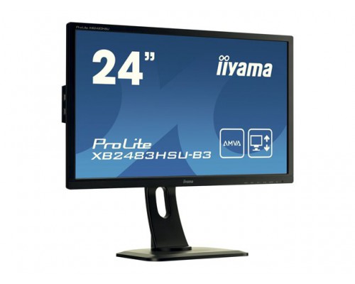 IIYAMA ProLite XB2483HSU-B3 60&comma;5cm 23&comma;8inch LCD Monitor 4ms 250cd&sol;m&sup2; 16&colon;9 3000&colon;1 80000000&colon;1 VGA HDMI DisplayPort