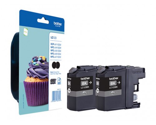 BROTHER LC-123BKBP2DR Twin Pack Blistertintenset