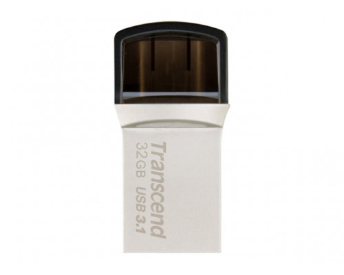 TRANSCEND JF 890 32GB Silver Plating Dual USB 3&period;1 Plug A &plus; Typ C