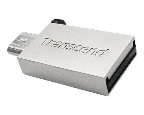 TRANSCEND JetFlash 380S 64GB Dual USB 2&period;0 Flash Drive &plus; micro-USB Silver