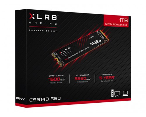 PNY XLR8 CS3140 1TB M&period;2 NVMe Gen4 x4 Internal Solid State Drive