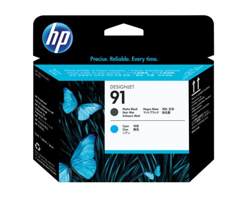 HP 91 originele printkop matzwart en cyaan standard capacity 1-pack
