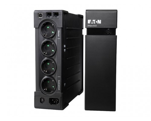EATON UPS Ellipse ECO 800 USB DIN &lpar;rack&sol;tower&rpar; - AC 230 V - 500 Watt - 800 VA - USB - Shuko 4 Output - 2U - 19inch