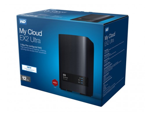 WD My Cloud EX2 Ultra NAS 12TB personal cloud stor. incl WD RED Drives 2-bay Dual Gigabit Ethernet 1,3GHz CPU DNLA RAID1 NAS RTL