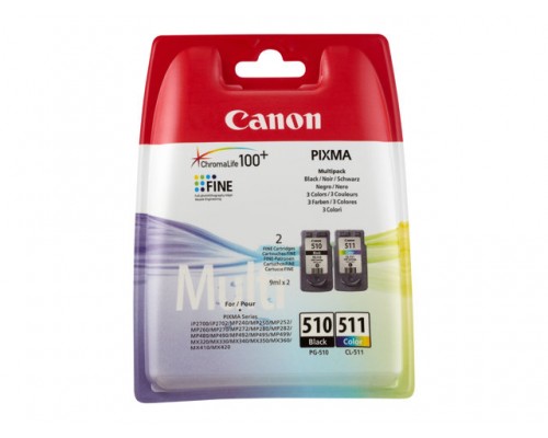 CANON PG-510 &sol; CL-511 inktcartridge zwart en kleur standard capacity zwart&colon; 240 pagina s&comma; kleur&colon; 244 pagina s multipack