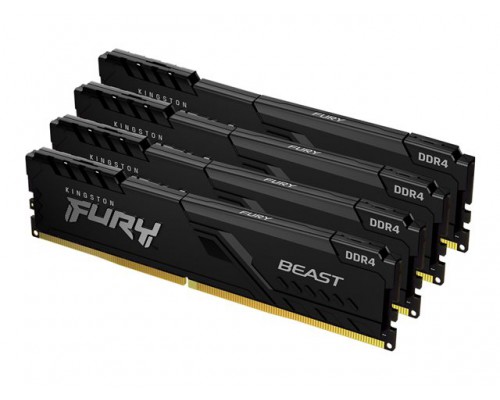 KINGSTON 64GB 2666MHz DDR4 CL16 DIMM Kit of 4 FURY Beast Black