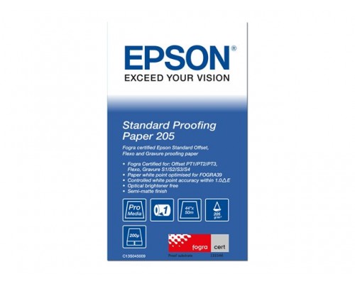 EPSON S045009 Standard proofing paper inktjet 205g&sol;m2 1118mm x 50m 1 rol 1-pack