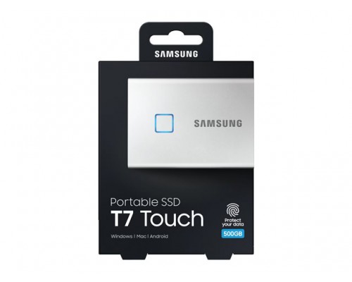 SAMSUNG Portable SSD T7 Touch 500GB extern USB 3&period;2 Gen&period;2 metallic silver