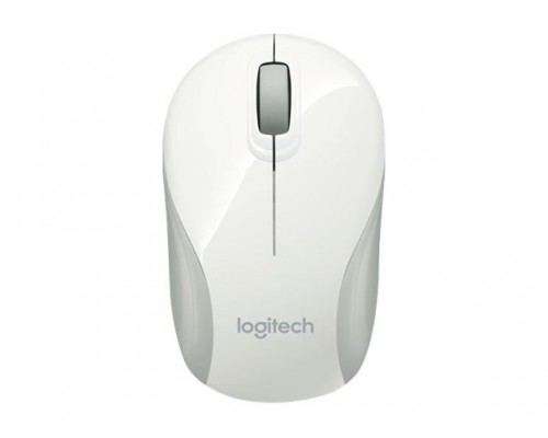 LOGITECH Mouse Wireless M187 Mini Mouse White - Tiny unifying nano receiver - Muis Wit Draadloos
