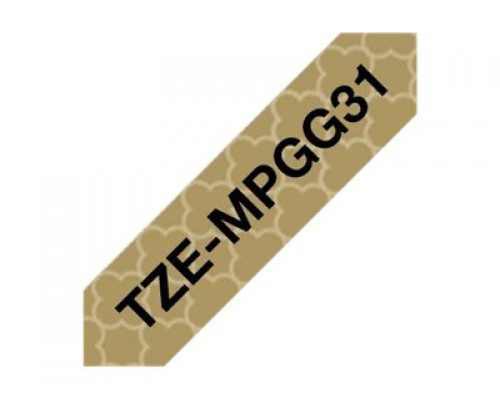 BROTHER tape black&sol;geometirc patttern 12mm&sol;4m