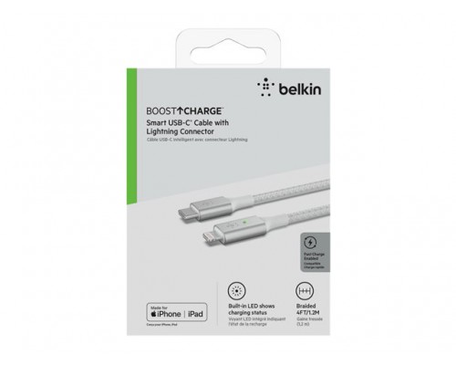 BELKIN Smart LED USB-C to Lightning Cable White