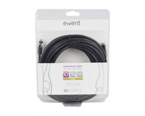 EWENT CAT6 Networking Cable copper 10 Meter Black