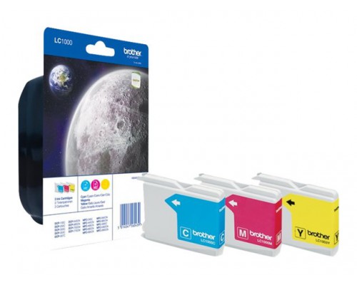 BROTHER LC-1000 inktcartridge drie kleuren standard capacity 3 x 400 pagina s 3-pack
