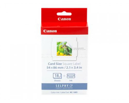 CANON KC-18IS papier + Kleureninkt voor Selphy CP910 CP1000 2.1 x 3.4 inch 18 Sheets