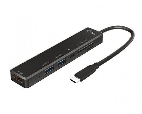 I-TEC USB-C Travel Easy Dock 1xHDMI 4K 1x USB-C 1xUSB 3.0 1xUSB 2.0 1xSD+1x microSD Card reader Power Delivery 60W 20cm USB-C Cabel