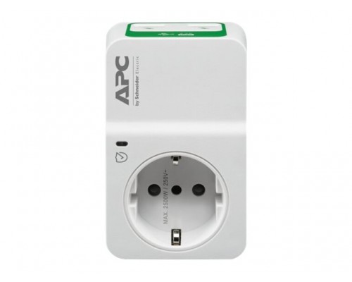 APC Essential SurgeArrest 1 Outlet 230V 2 Port USB Charger Italy
