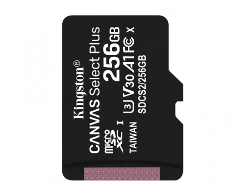 KINGSTON 256GB microSDXC Canvas Select Plus 100R A1 C10 Single Pack w/o ADP