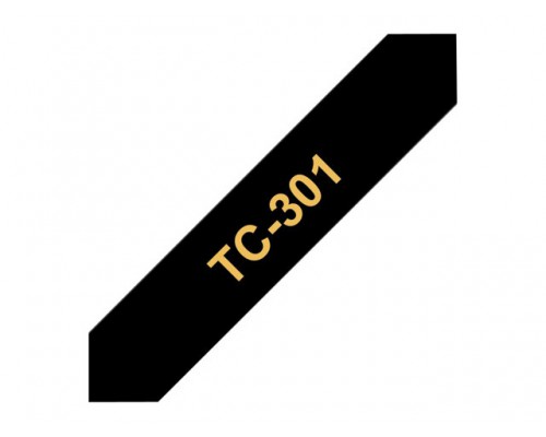 BROTHER P-Touch TC-301 gold on black 12mm