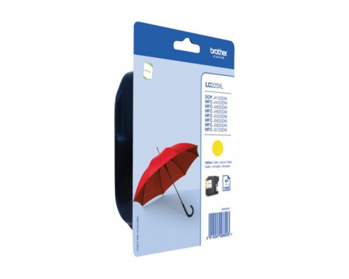 BROTHER LC-225XL inktcartridge geel high capacity 1-pack blister zonder alarm